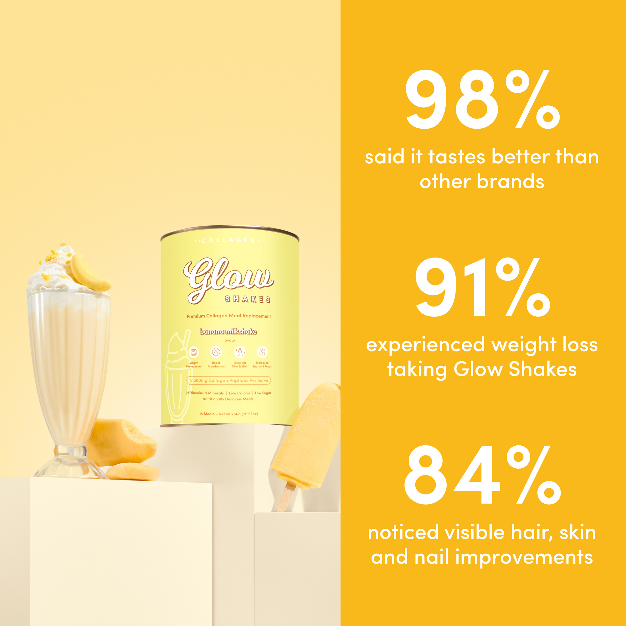 Banana Milkshake Collagen Meal Replacement - 756g