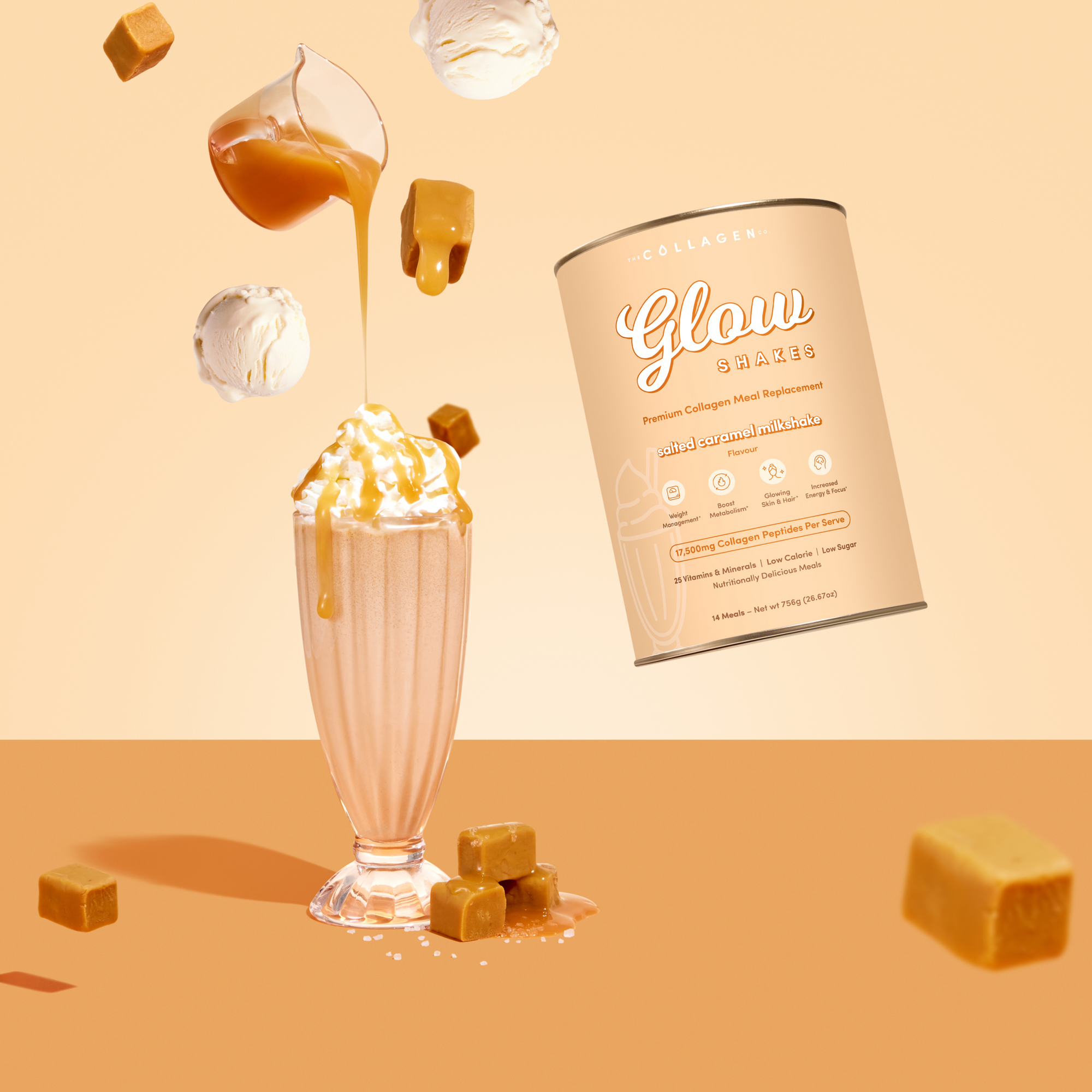 Salted Caramel Milkshake Collagen Meal Replacement - 756g