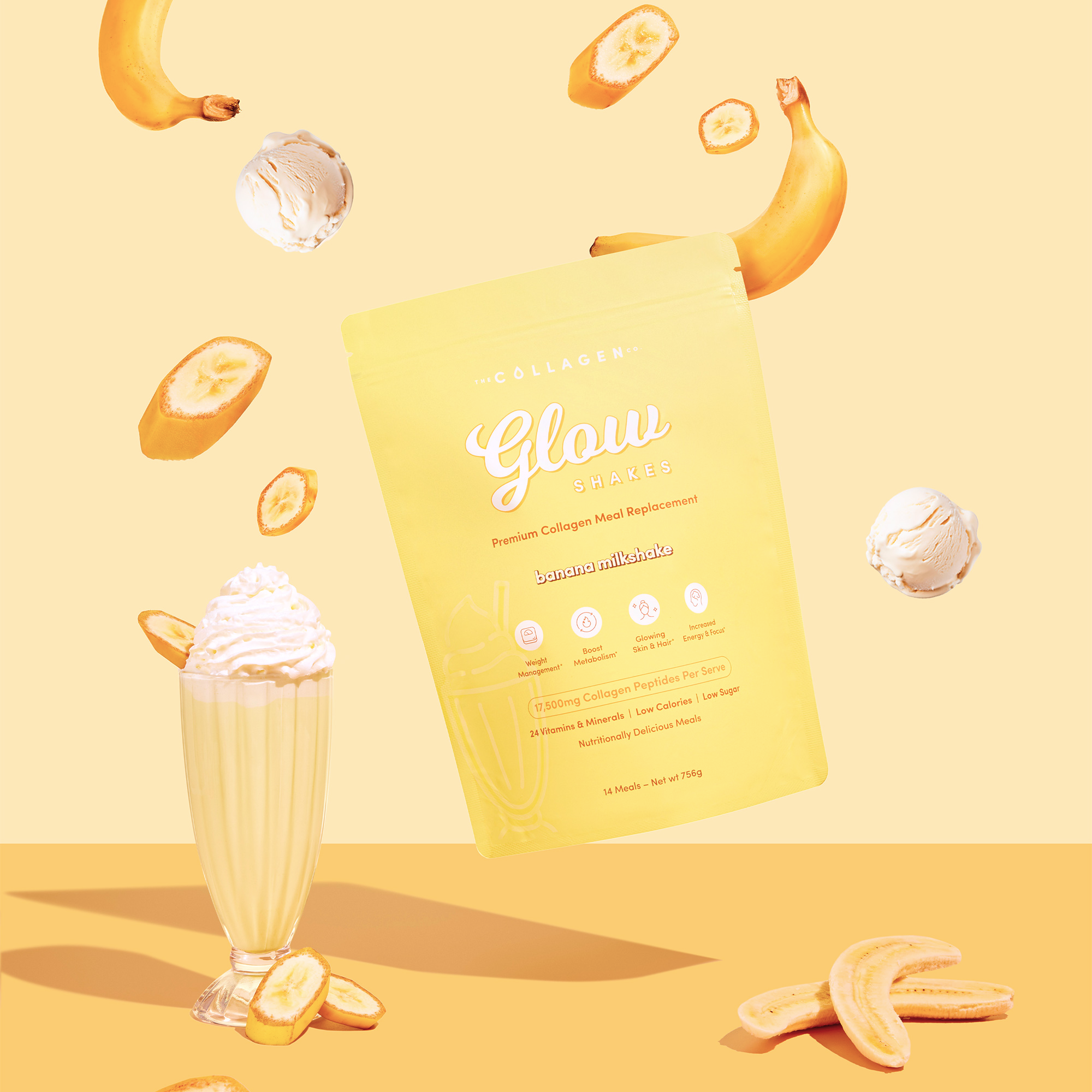 Banana Milkshake Collagen Meal Replacement - 756g