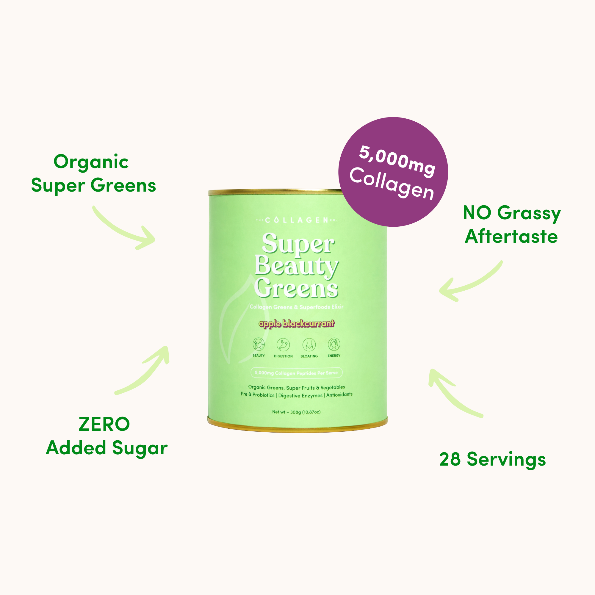 Apple Blackcurrant Super Beauty Greens - 308g