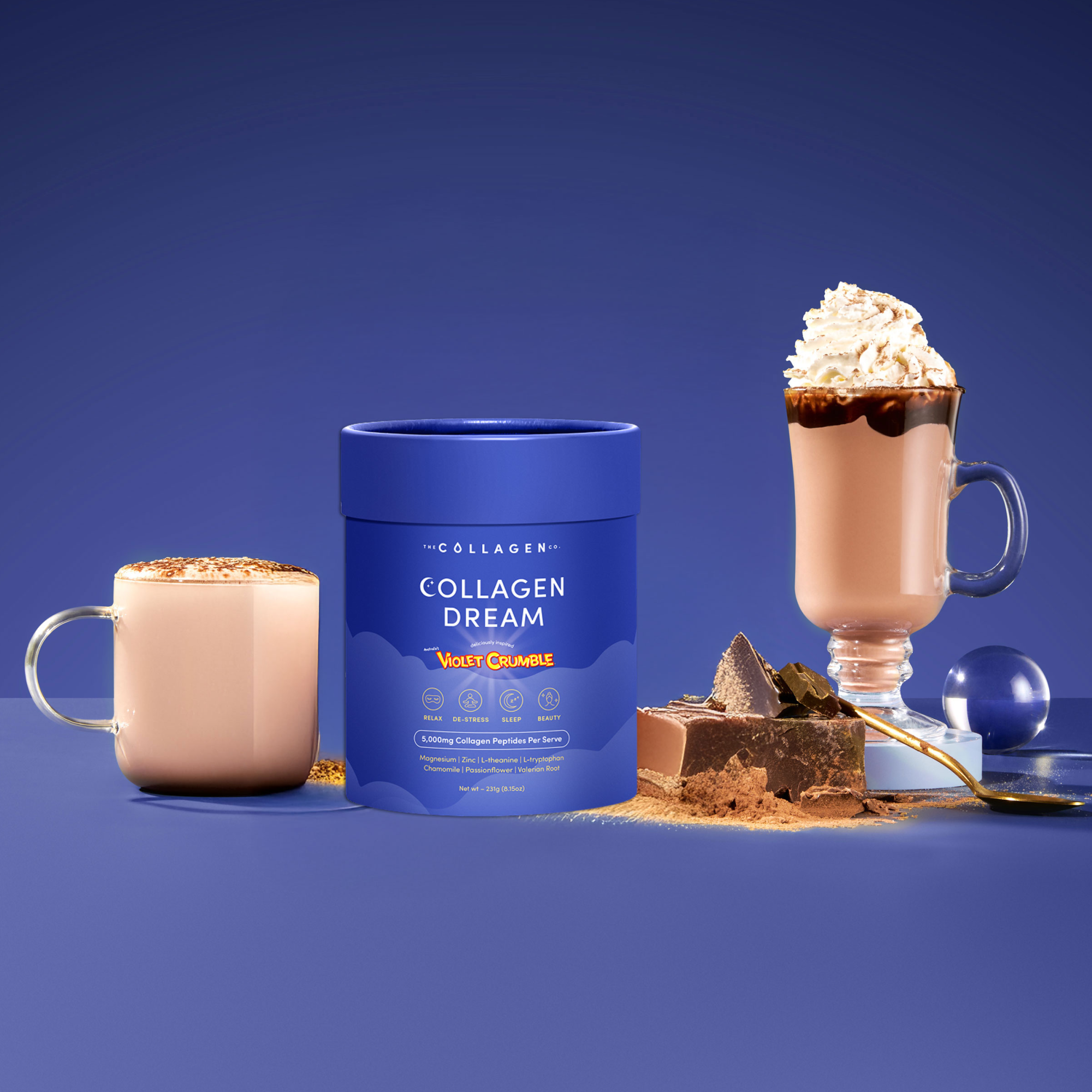 Violet Crumble Collagen Dream Advanced Sleep Formula Hot Chocolate - 231g