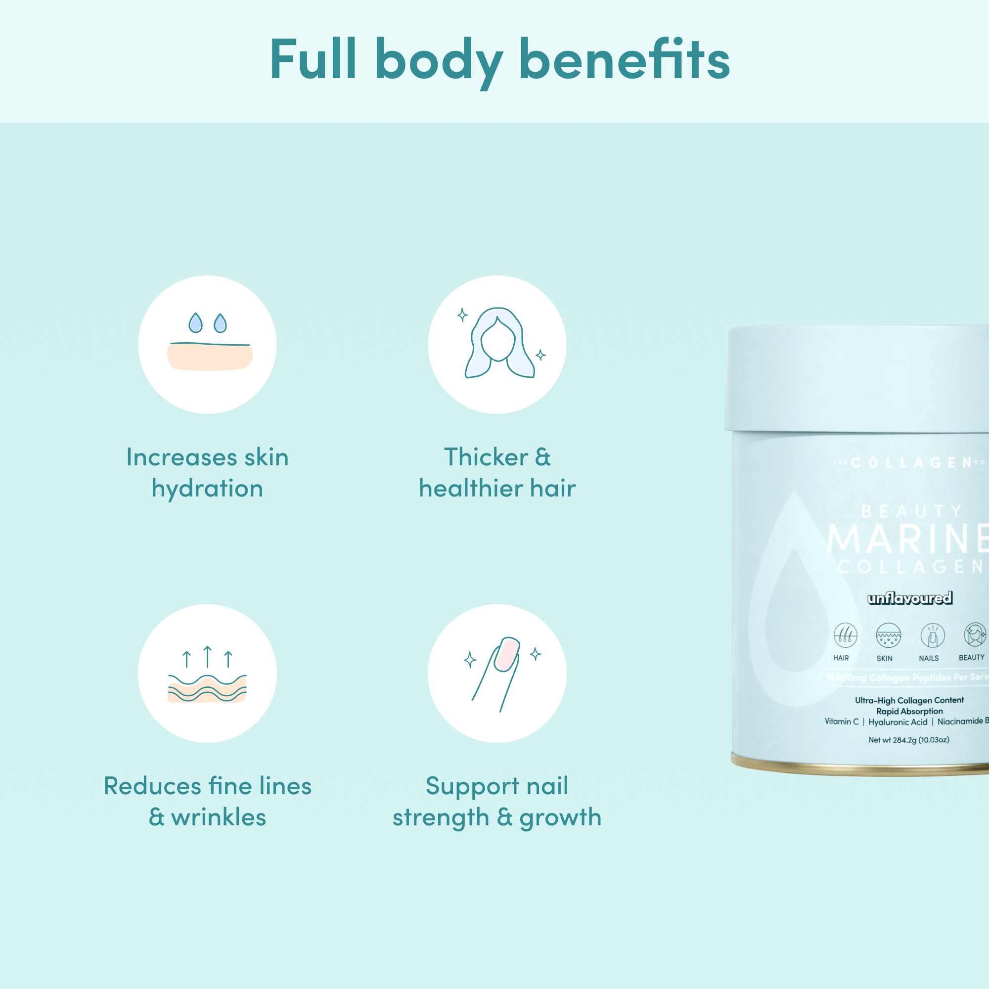 Unflavoured Beauty Marine Collagen Powder - 284g - The Collagen Co.